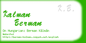 kalman berman business card