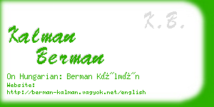 kalman berman business card